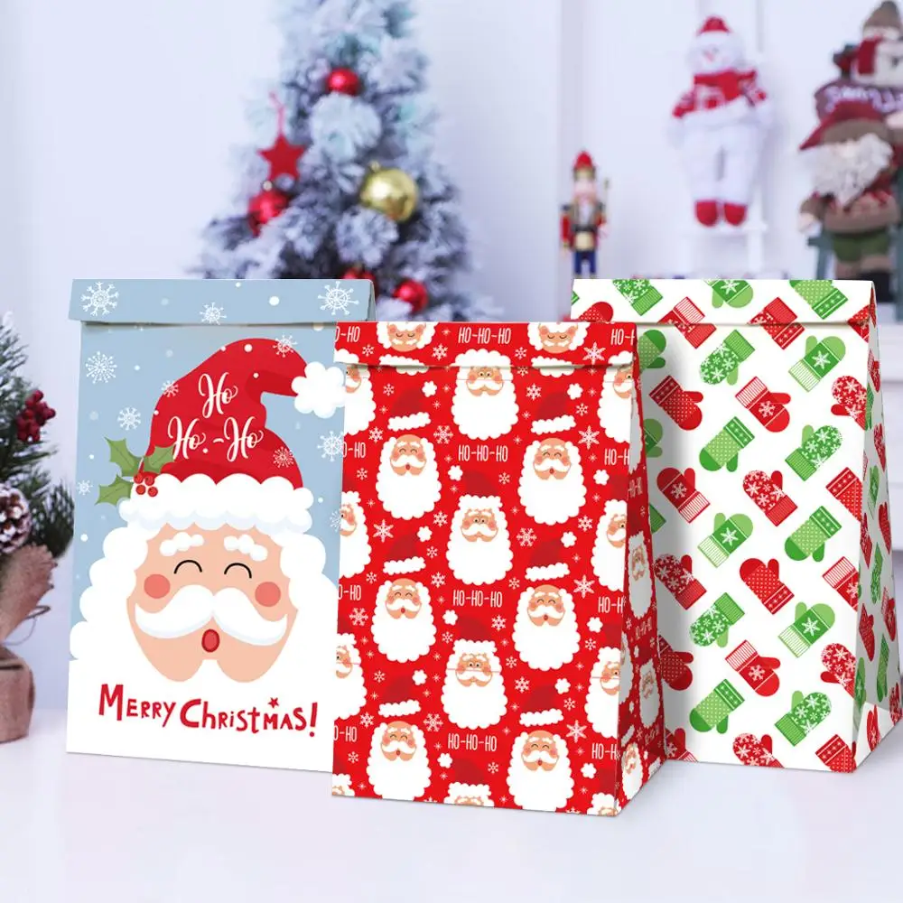 Рождественские подарочные пакеты Рождественская елка пластиковая упаковочная