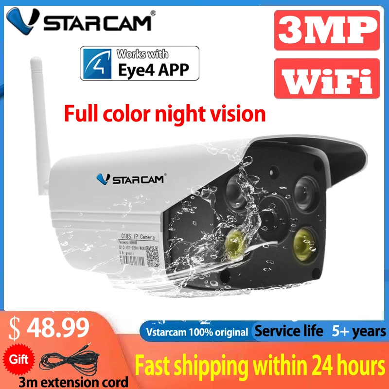 Vstarcam C18S 1296P FHD 3MP Wifi IP-камера 2MP HD 1080P наружная Погодостойкая ИК полноцветная камера видеонаблюдения с ночным видением
Vstarcam C18S 1296P FHD 3MP Wifi IP-камера 2MP HD 1080P наружная Погодостойкая ИК полноцветная камера видеонаблюдения с ночным видением