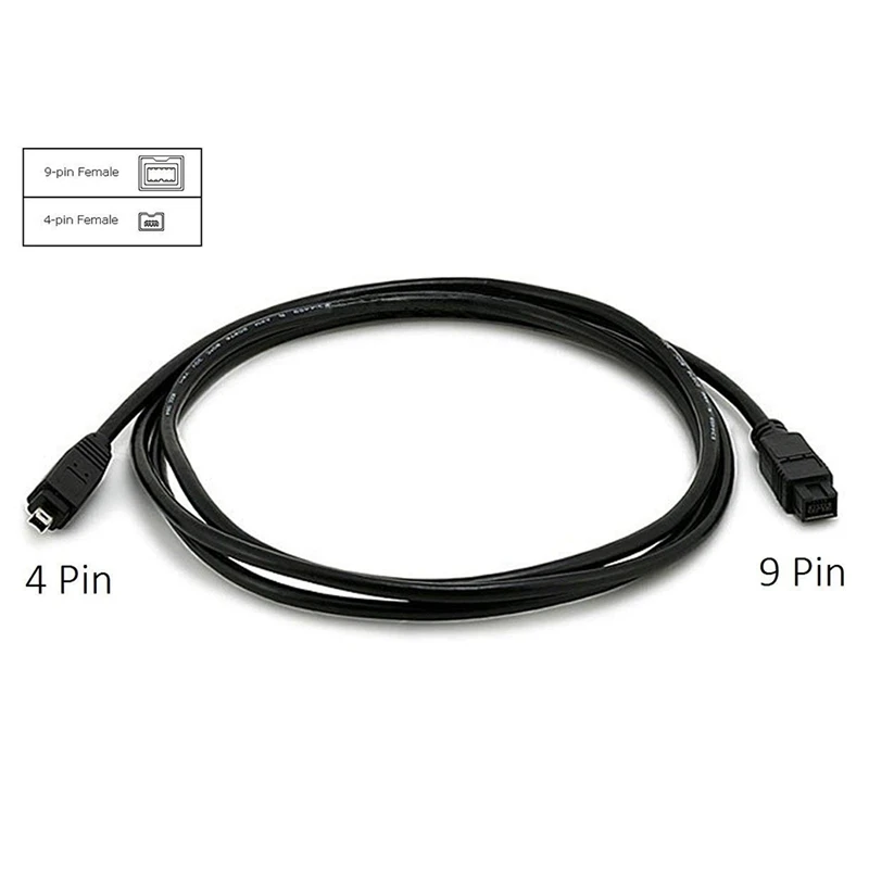 AAAE топ-черный IEEE 1394 Firewire 800 к 400 кабель 9 Pin/4Pin папа/Папа 10 футов | Электроника