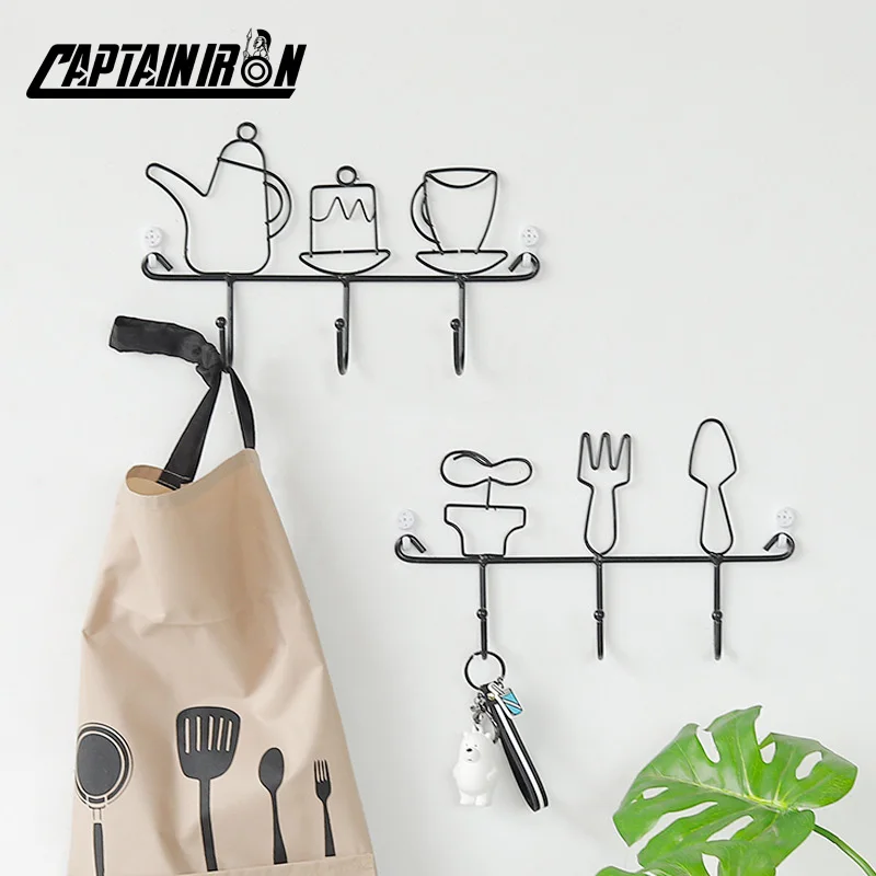 CAPTAINIRON Key Holder Wall Decoration Kettle Shaped Iron Hanger Hooks Coat Rack Crochet for Home Decor Bathroom Accessories 
CAPTAINIRON Key Holder Wall Decoration Kettle Shaped Iron Hanger Hooks Coat Rack Crochet for Home Decor Bathroom Accessories