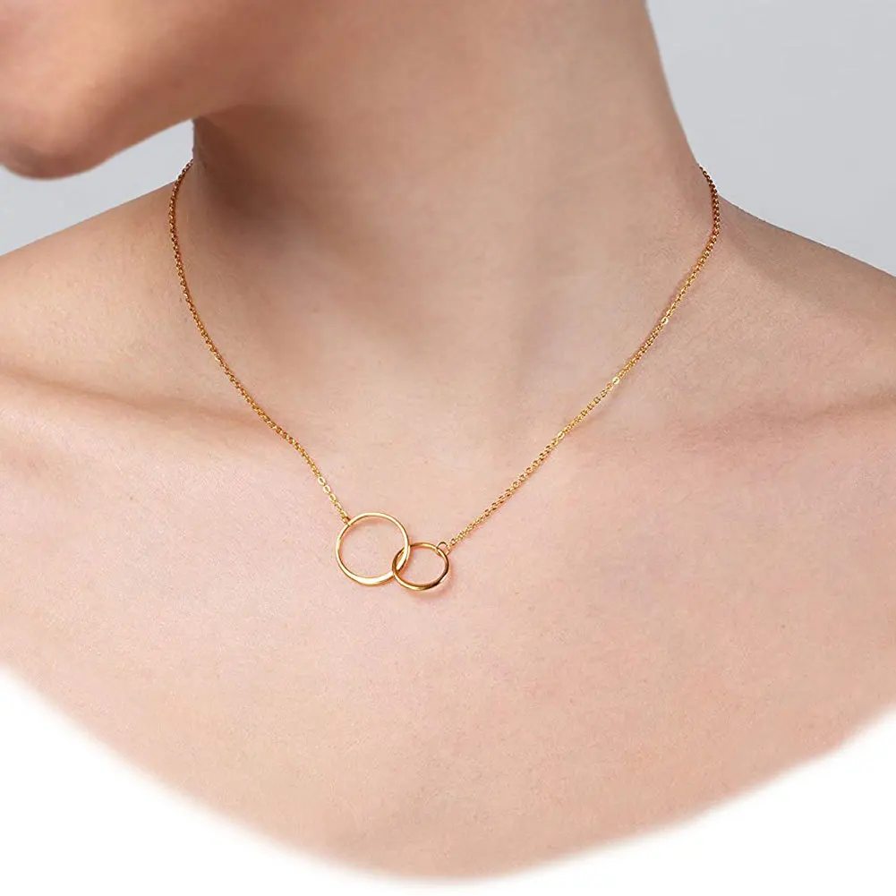 Cute Double Ring Pendant Necklace for Women Chain Best Friend Necklace Stainless Steel Jewelry Soft Girl Aesthetic Collier Femme 
Cute Double Ring Pendant Necklace for Women Chain Best Friend Necklace Stainless Steel Jewelry Soft Girl Aesthetic Collier Femme