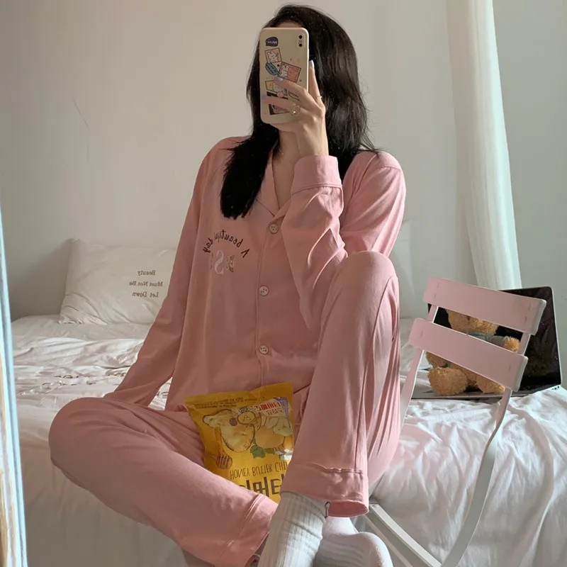 New autumn women's pure cotton pajamas 2-piece pajamas set spring and summer women's full sleeve trousers pajamas casual home cl
New autumn women's pure cotton pajamas 2-piece pajamas set spring and summer women's full sleeve trousers pajamas casual home cl