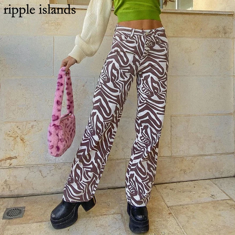 Ripple Islands-vintage Clothes Brown Pants Personality Stripe Printing High Waist Loose Straight Leg Pants Trousers Women
Ripple Islands-vintage Clothes Brown Pants Personality Stripe Printing High Waist Loose Straight Leg Pants Trousers Women