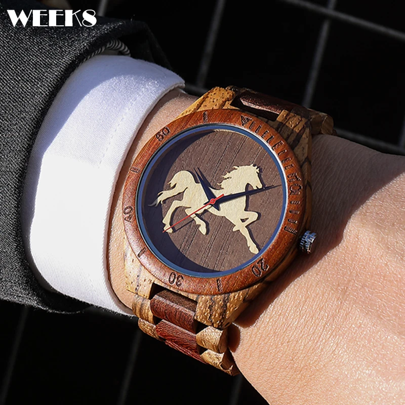 Horse Wood Watch Man Watches Full Wooden Strap Band Quartz Male Wristwatch Animal Patterned Engraved Mens Clock reloj de madera
Horse Wood Watch Man Watches Full Wooden Strap Band Quartz Male Wristwatch Animal Patterned Engraved Mens Clock reloj de madera