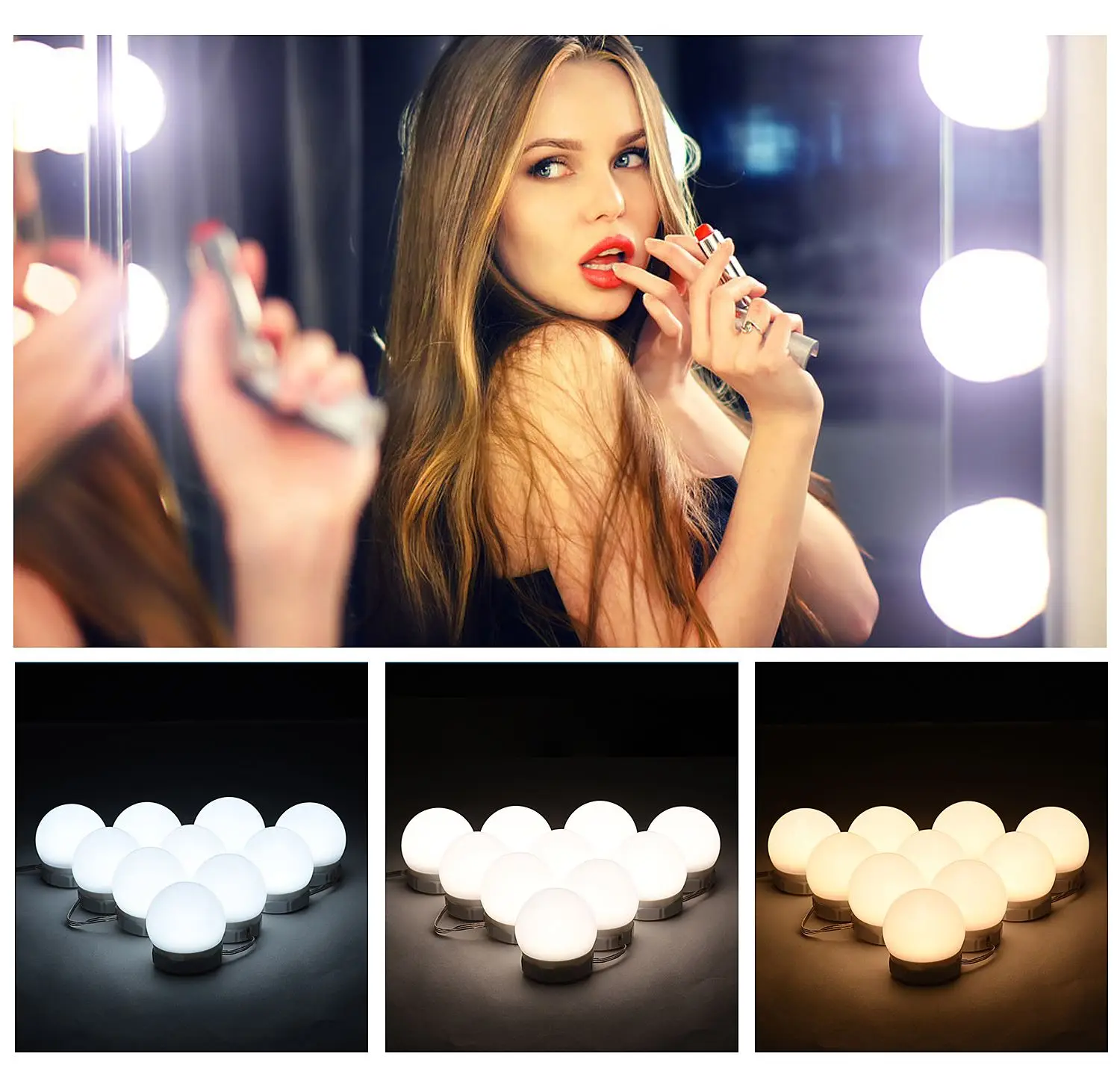 Wall Lamp USB LED 3 Colors Temperature Light Bulb for Makeup Beauty Tabletop Vanity Mirror Makeup Mirror Lights Hollywood Style
Wall Lamp USB LED 3 Colors Temperature Light Bulb for Makeup Beauty Tabletop Vanity Mirror Makeup Mirror Lights Hollywood Style
