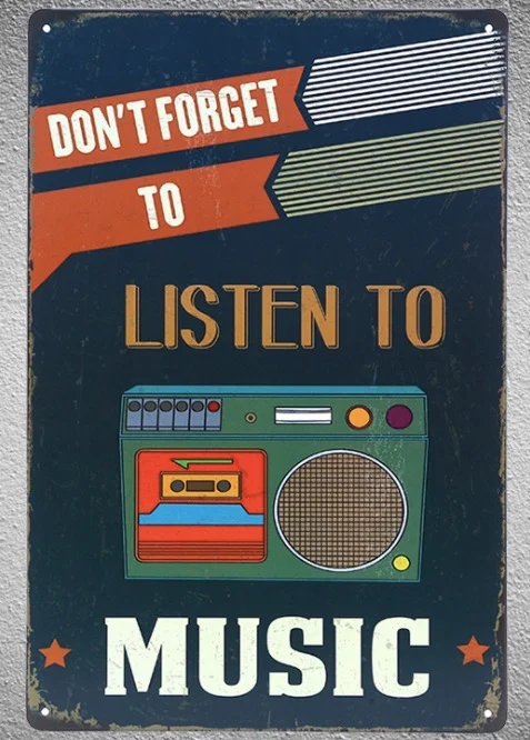 1 pc Listen to music dont forget bar shop CD tape Tin Plate Sign wall plaques man cave Decoration Dropshipping Poster metal
1 pc Listen to music dont forget bar shop CD tape Tin Plate Sign wall plaques man cave Decoration Dropshipping Poster metal