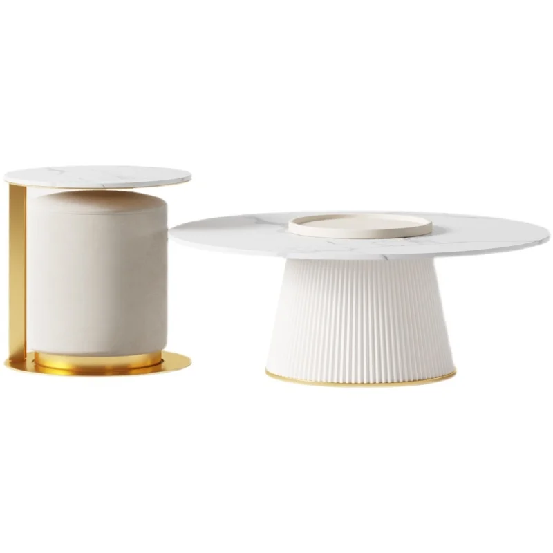 Rock Board Light Luxury Living Room Home Modern 2021 New Creative Design Net Red Round Tea Table with Stool Combination
Rock Board Light Luxury Living Room Home Modern 2021 New Creative Design Net Red Round Tea Table with Stool Combination