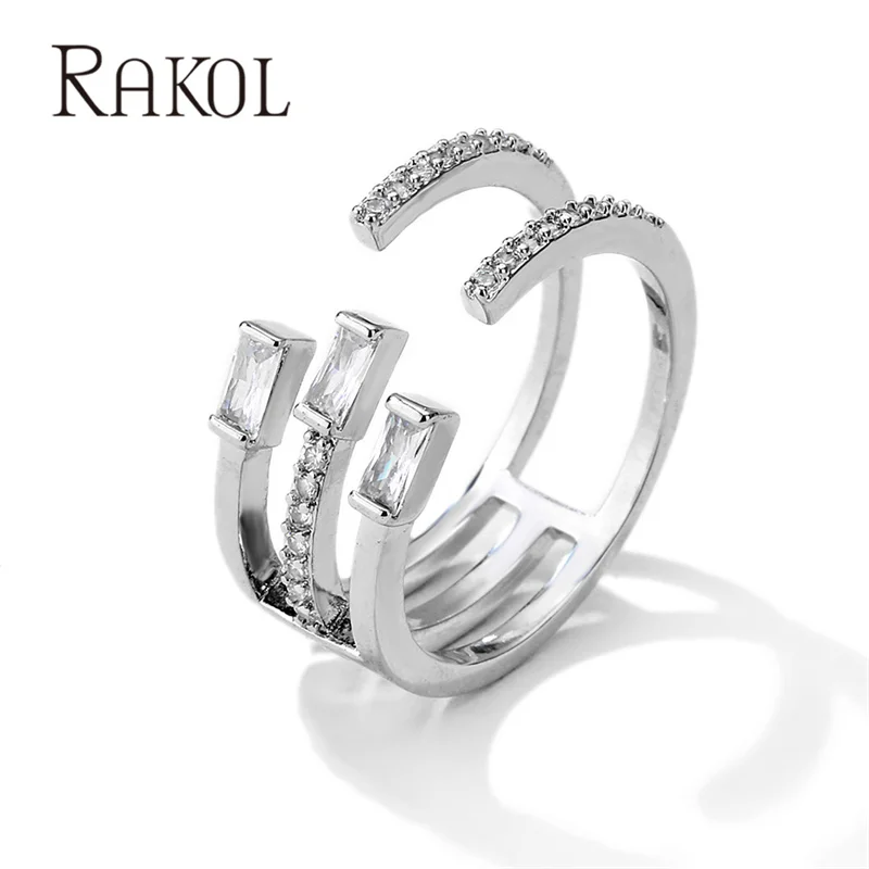 RAKOL Fashion Popular Opening Adjustable Inlaid Zircon Diy Ring Geometry Ladies Rings Participate In Wedding Jewelry RR2253
RAKOL Fashion Popular Opening Adjustable Inlaid Zircon Diy Ring Geometry Ladies Rings Participate In Wedding Jewelry RR2253