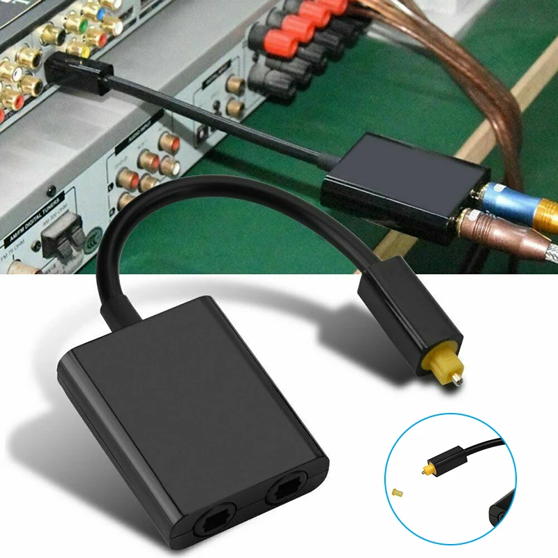 Двойной порт Цифровой оптический адаптер сплиттер волоконный аудио кабель 1 в 2