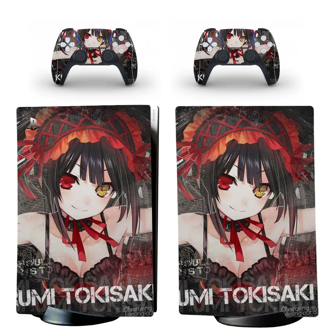 

Tokisaki Kurumi PS5 Digital Edition Skin Sticker Decal Cover for PlayStation 5 Console & Controllers PS5 Skin Sticker Vinyl