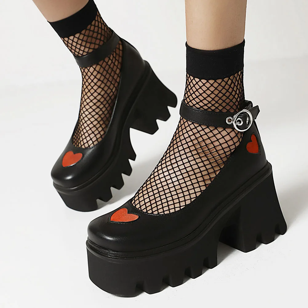 2021 Chunky High Heels Sweet Cool Gothic Girls Lolita Style Black Ankle Strap Pumps Platform Shoes Women Plus Size 43 
2021 Chunky High Heels Sweet Cool Gothic Girls Lolita Style Black Ankle Strap Pumps Platform Shoes Women Plus Size 43