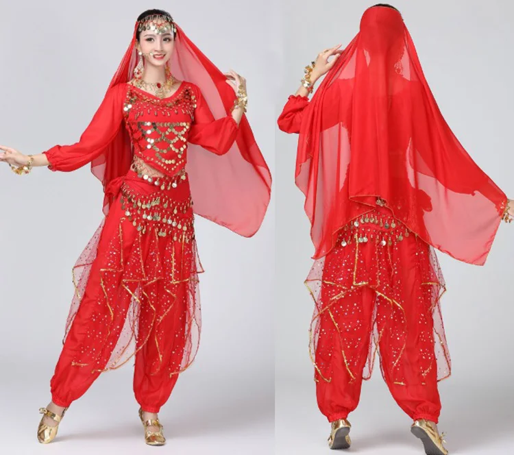 Женская одежда для танца живота костюм восточных и индийских танцев с блестками