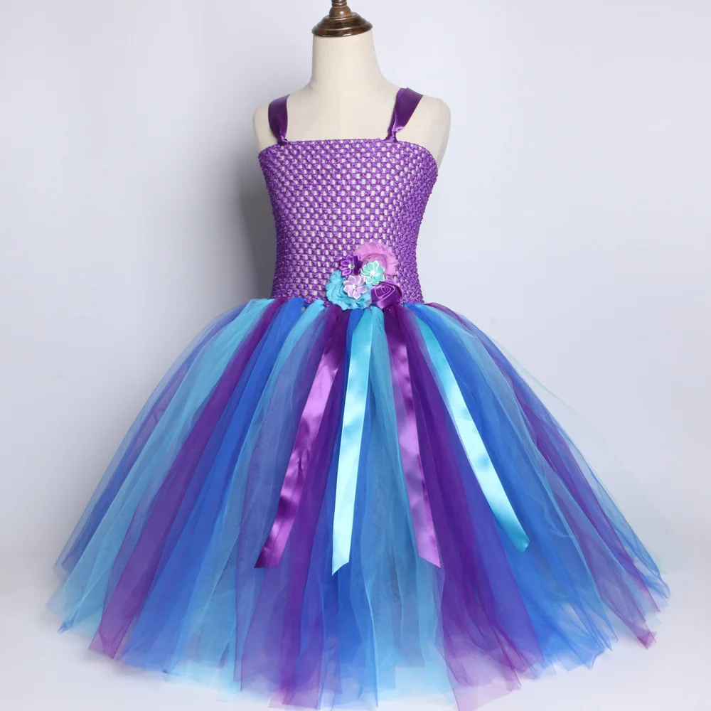 

Blue Peacock Costumes Girls Tutu Dress Children Animal Costume Kids Halloween Dresses For Girls Baby Clothes For Birthday Party