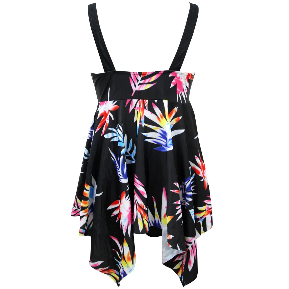 Tankini Sets 2020 Summer Women Two Pieces Tummy Control Irregular Swimwear Retro Print Bathing Suits Push Up Swimsuits Plus Size | Спорт и