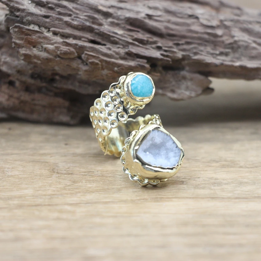 Natural Amazonite&Geode Open Ring Golden Stone Quartz Druzy Drusy Resizable Finger Rings Fashion Men Jewelry Dropshipping,QC4069
Natural Amazonite&Geode Open Ring Golden Stone Quartz Druzy Drusy Resizable Finger Rings Fashion Men Jewelry Dropshipping,QC4069