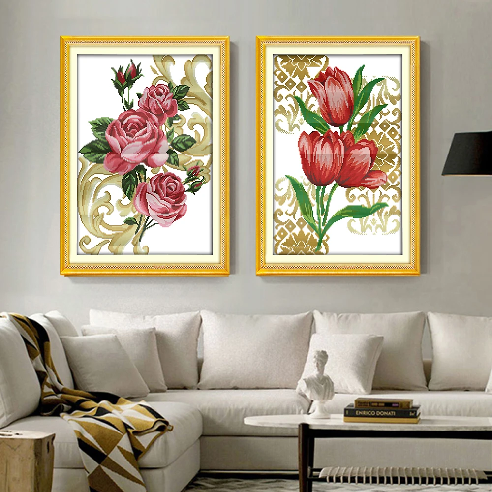 HUACAN DIY Cross-Stitch Flowers Embroidery Needlework Sets Cross Stitch Flower Kits 11CT 14CT Cotton Thread Home Decoration
HUACAN DIY Cross-Stitch Flowers Embroidery Needlework Sets Cross Stitch Flower Kits 11CT 14CT Cotton Thread Home Decoration