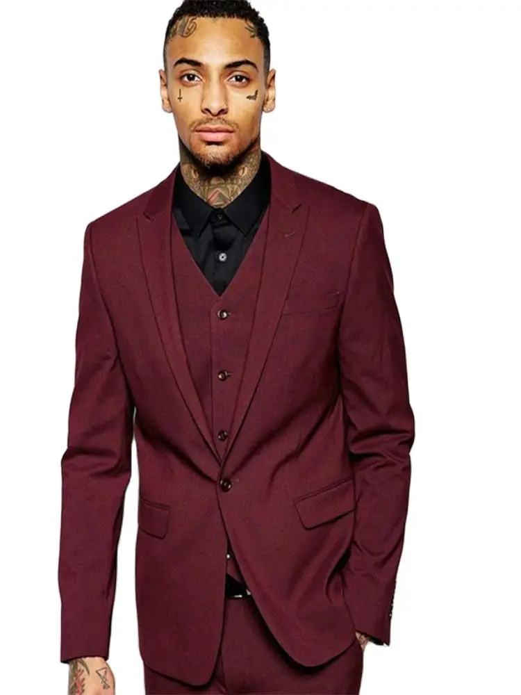 Burgundy Elegant Men Suits 3Pcs Gentlemen Style Men's Blazer Trousers Tuxedo Bridegroom Wedding Wear Suit(Jacket+Pants+Vest+Tie)
Burgundy Elegant Men Suits 3Pcs Gentlemen Style Men's Blazer Trousers Tuxedo Bridegroom Wedding Wear Suit(Jacket+Pants+Vest+Tie)