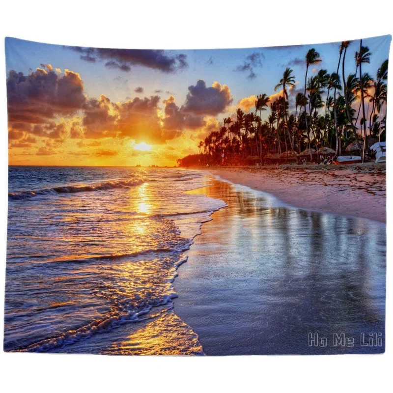 

Jamaica Beach Palm Tree Sunset Wall Hanging Psychedelic By Ho Me Lili Tapestry Decorations Bedroom Living Room Dorm