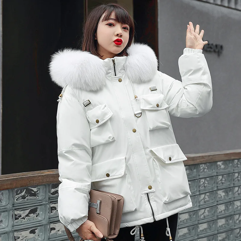 2020 Multiple Pockets Women's Cotton Coat Winter Jacket Short Hooded Cotton Padded Casual Jacket Winter Tooling Outwear Parkas
2020 Multiple Pockets Women's Cotton Coat Winter Jacket Short Hooded Cotton Padded Casual Jacket Winter Tooling Outwear Parkas