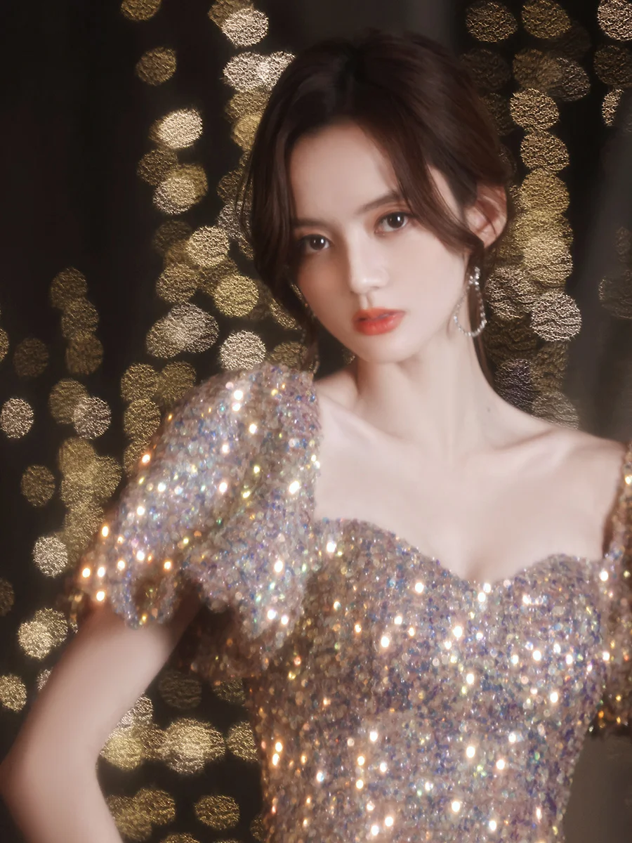 Sexy Mermaid Prom Dresses Short Sleeve Shining Evening Party Gowns Custom Made For Women
Sexy Mermaid Prom Dresses Short Sleeve Shining Evening Party Gowns Custom Made For Women