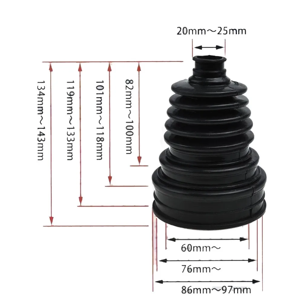 1pcs CV Joint Boot Shell Universal Silicone Constant Velocity CV Boot Gaiter Kit Driveshaft Joint Cover Black Rubber 140mm X86mm
1pcs CV Joint Boot Shell Universal Silicone Constant Velocity CV Boot Gaiter Kit Driveshaft Joint Cover Black Rubber 140mm X86mm