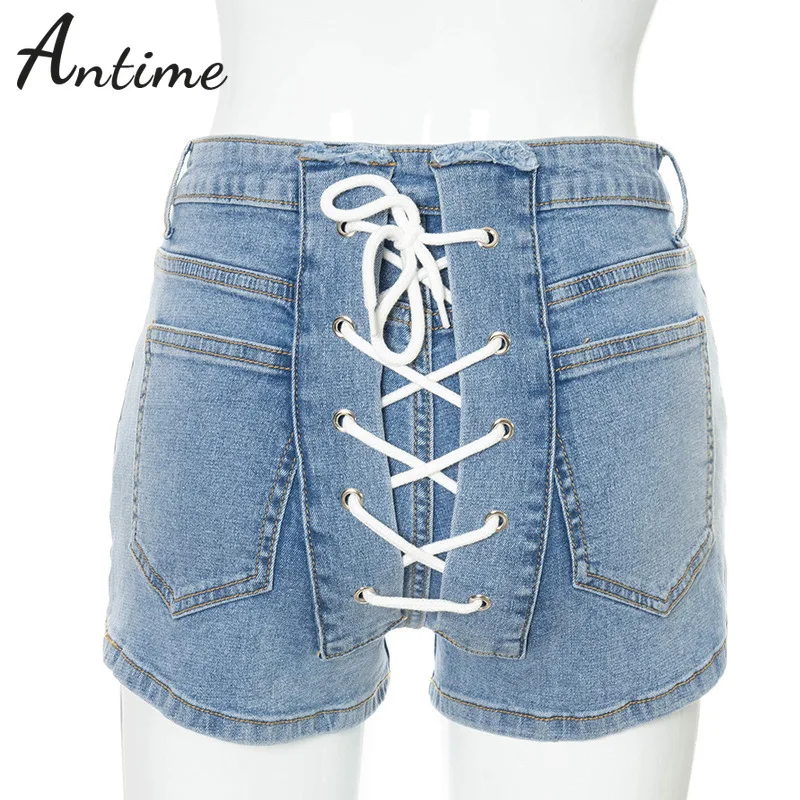 Antime Bandage High Waist Jeans Holiday Club 2021 Summer Black Blue Women Sexy Skinny Fashion Elastic Denim Shorts
Antime Bandage High Waist Jeans Holiday Club 2021 Summer Black Blue Women Sexy Skinny Fashion Elastic Denim Shorts