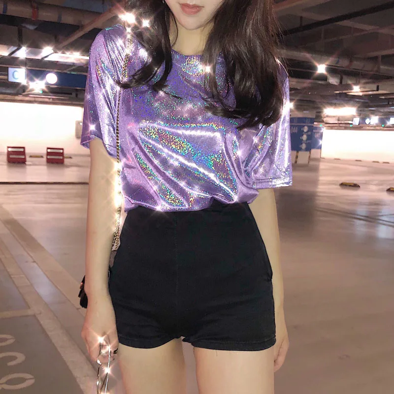 summer woman tops shiny loose short sleeve t-shirt sexy club aesthetic harajuku women stylish bright silk tshirt
summer woman tops shiny loose short sleeve t-shirt sexy club aesthetic harajuku women stylish bright silk tshirt