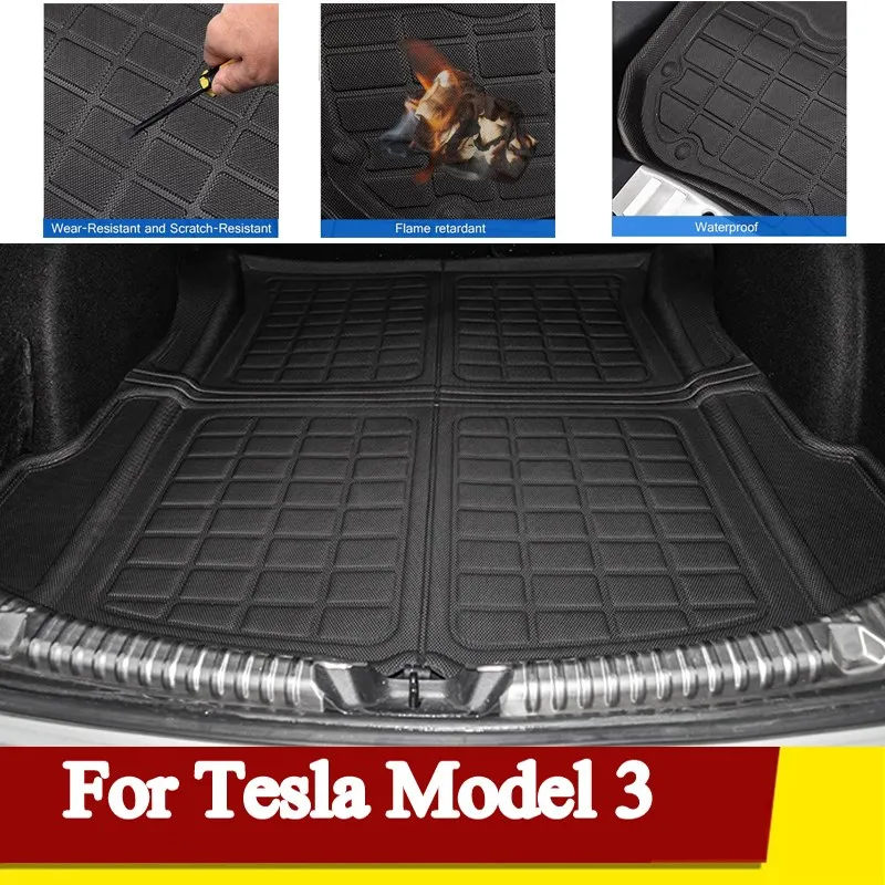 

Новинка! Коврик Model3 2021, коврик для багажника переднего и заднего вида автомобиля, нескользящий коврик для груза Tesla Model 3, аксессуары, водонепроницаемые коврики для багажника из ТПЭ