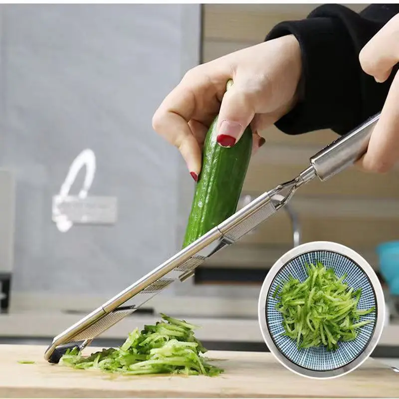 Three to Four Blades Kitchen Fruit and Vegetable KnivesCut into Silk Pieces D-shaped Kitchen Utensils Stainless Steel Knives
Three to Four Blades Kitchen Fruit and Vegetable KnivesCut into Silk Pieces D-shaped Kitchen Utensils Stainless Steel Knives