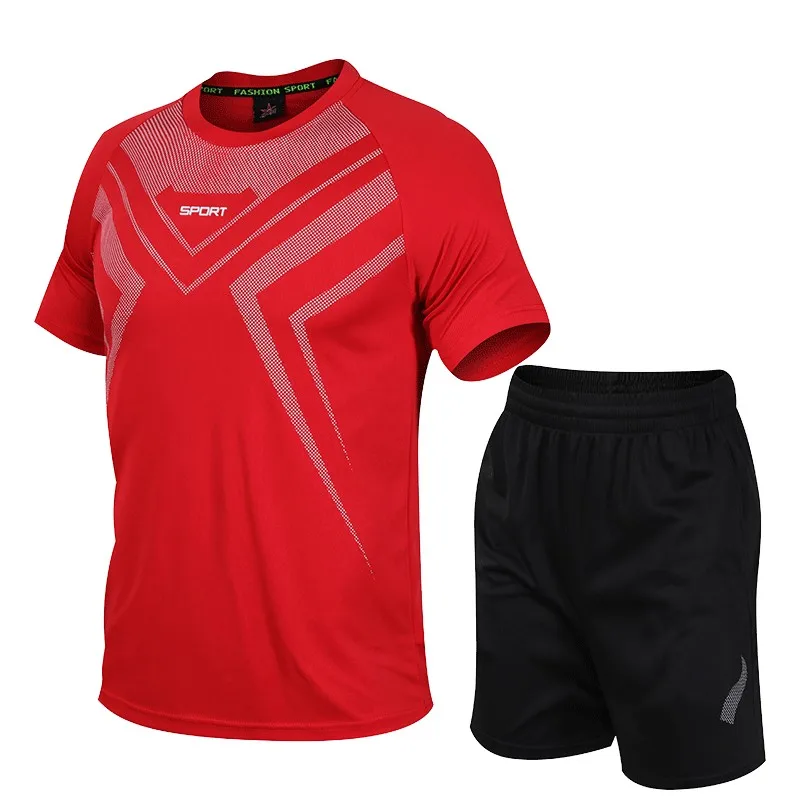 Летний спортивный костюм для бега мужские спортивные костюмы футбола футболки и