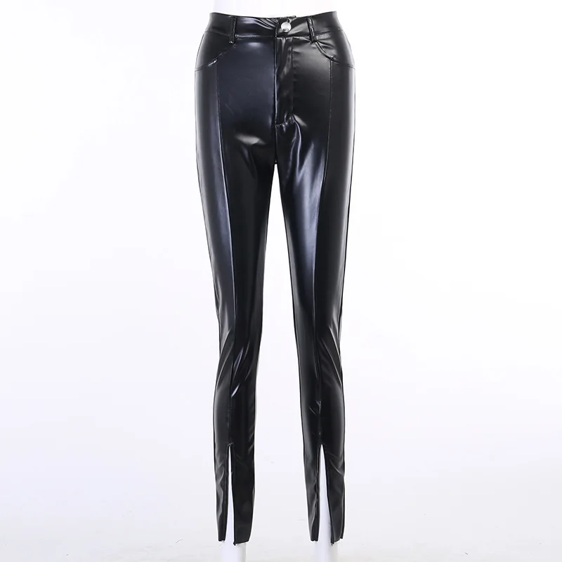 Faux PU Leather Women Pencil Pants Side Split Skinny Bodycon High Waist Tight Trouser Black Fashion Fall 2021 Clothing Y2K
Faux PU Leather Women Pencil Pants Side Split Skinny Bodycon High Waist Tight Trouser Black Fashion Fall 2021 Clothing Y2K