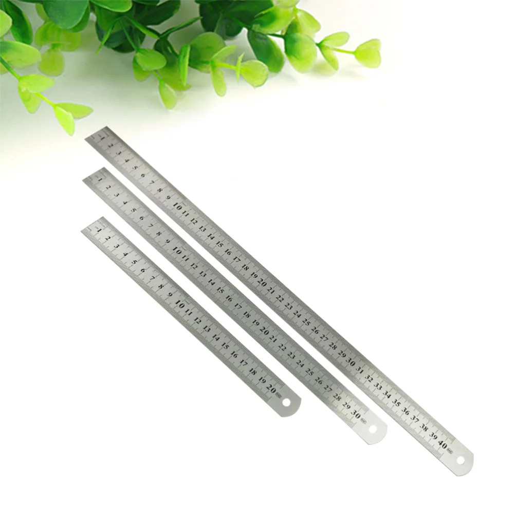 3Pcs Stainless Steel Ruler Metal Ruler for Engineering School Office Drawing 20cm/30cm/40cm
3Pcs Stainless Steel Ruler Metal Ruler for Engineering School Office Drawing 20cm/30cm/40cm