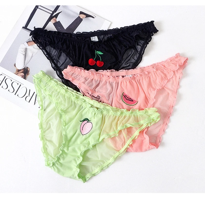 Sweet Women Sexy Lace Lingerie Temptation Low-waist Panties Fruit Ins Embroidery Transparent Briefs Seamless Sweet Underwear
Sweet Women Sexy Lace Lingerie Temptation Low-waist Panties Fruit Ins Embroidery Transparent Briefs Seamless Sweet Underwear