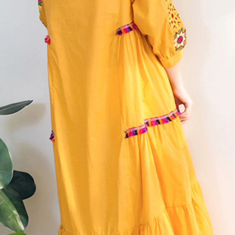 2020 summer new women's bohemian travel vacation beach seaside long dress retro ethnic style embroidered loose plus size dress
2020 summer new women's bohemian travel vacation beach seaside long dress retro ethnic style embroidered loose plus size dress