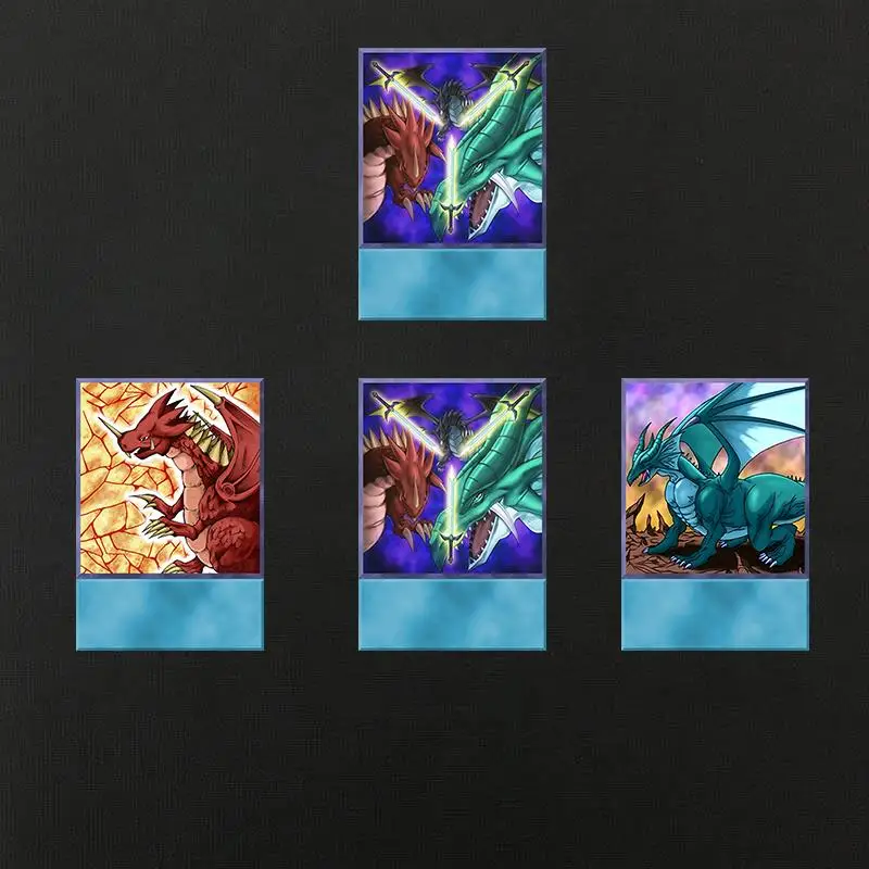

4 шт. карточки в стиле аниме Yu-Gi-Oh, легендарный набор дракона, обелиск Yugioh DM, Классическая Orica прокси-карточка, воспоминания детства
