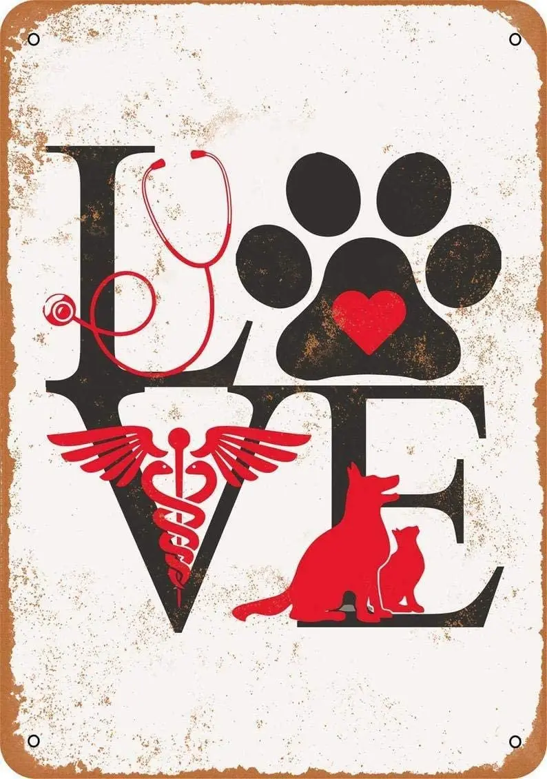 Love Veterinarian Metal Tin Sign Retro Vintage Sign for Home and Bar Wall Decor 20x30cm
Love Veterinarian Metal Tin Sign Retro Vintage Sign for Home and Bar Wall Decor 20x30cm