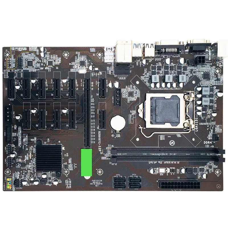 New B250 BTC Mining Machine Motherboard 12 PCI-E16X Graph Card SODIMM LGA 1151 DDR4 SATA3.0 Support VGA DVI for Miner
New B250 BTC Mining Machine Motherboard 12 PCI-E16X Graph Card SODIMM LGA 1151 DDR4 SATA3.0 Support VGA DVI for Miner
