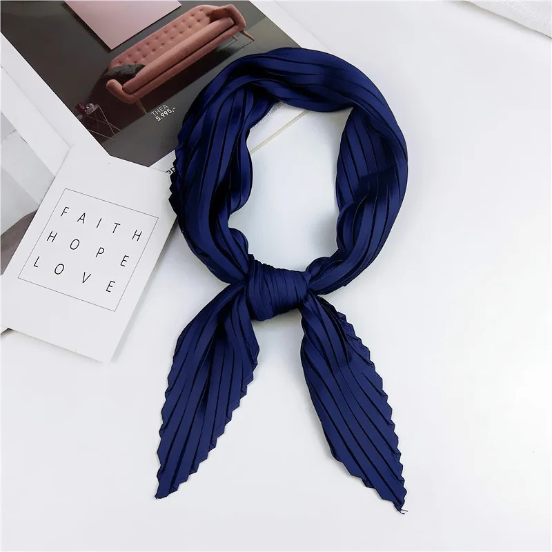 2020 fashion Women's Small Silk Scarf Blue Crinkle Hair Scarfs Ladies Pleated Twill Stretchy Scarves Foulard Neckerchief
2020 fashion Women's Small Silk Scarf Blue Crinkle Hair Scarfs Ladies Pleated Twill Stretchy Scarves Foulard Neckerchief