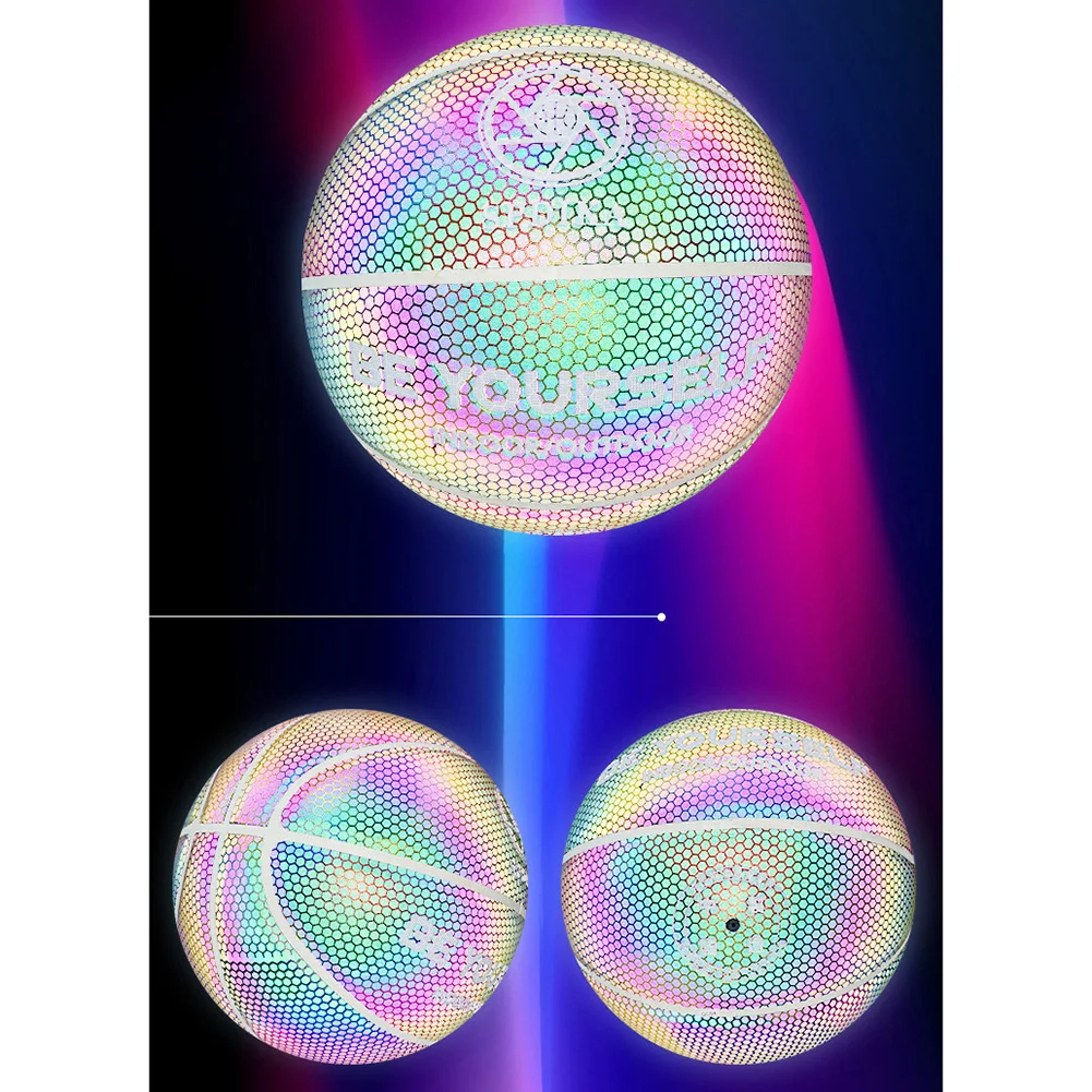 Basketball Holographic Glowing Reflective Basketball Luminous Glow Night Game Outdoor Training Luminescence Inflatable Soccer
Basketball Holographic Glowing Reflective Basketball Luminous Glow Night Game Outdoor Training Luminescence Inflatable Soccer