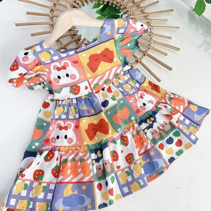 girls dress Little girl Korean style cute doodle bunny girl cartoon princess dress dress for girls toddler girl clothes 
girls dress Little girl Korean style cute doodle bunny girl cartoon princess dress dress for girls toddler girl clothes