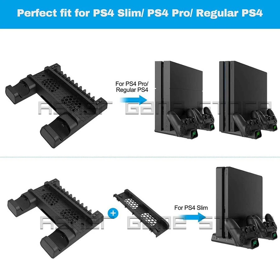 Док-станция для контроллера PS4 Slim Pro зарядное устройство с 2 вентиляторами