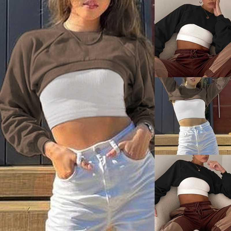 Ultra-Short Stacking Fashion Sweater Women's Spring And Autumn Loose Long-Sleeved Tops Sweatshirts
Ultra-Short Stacking Fashion Sweater Women's Spring And Autumn Loose Long-Sleeved Tops Sweatshirts