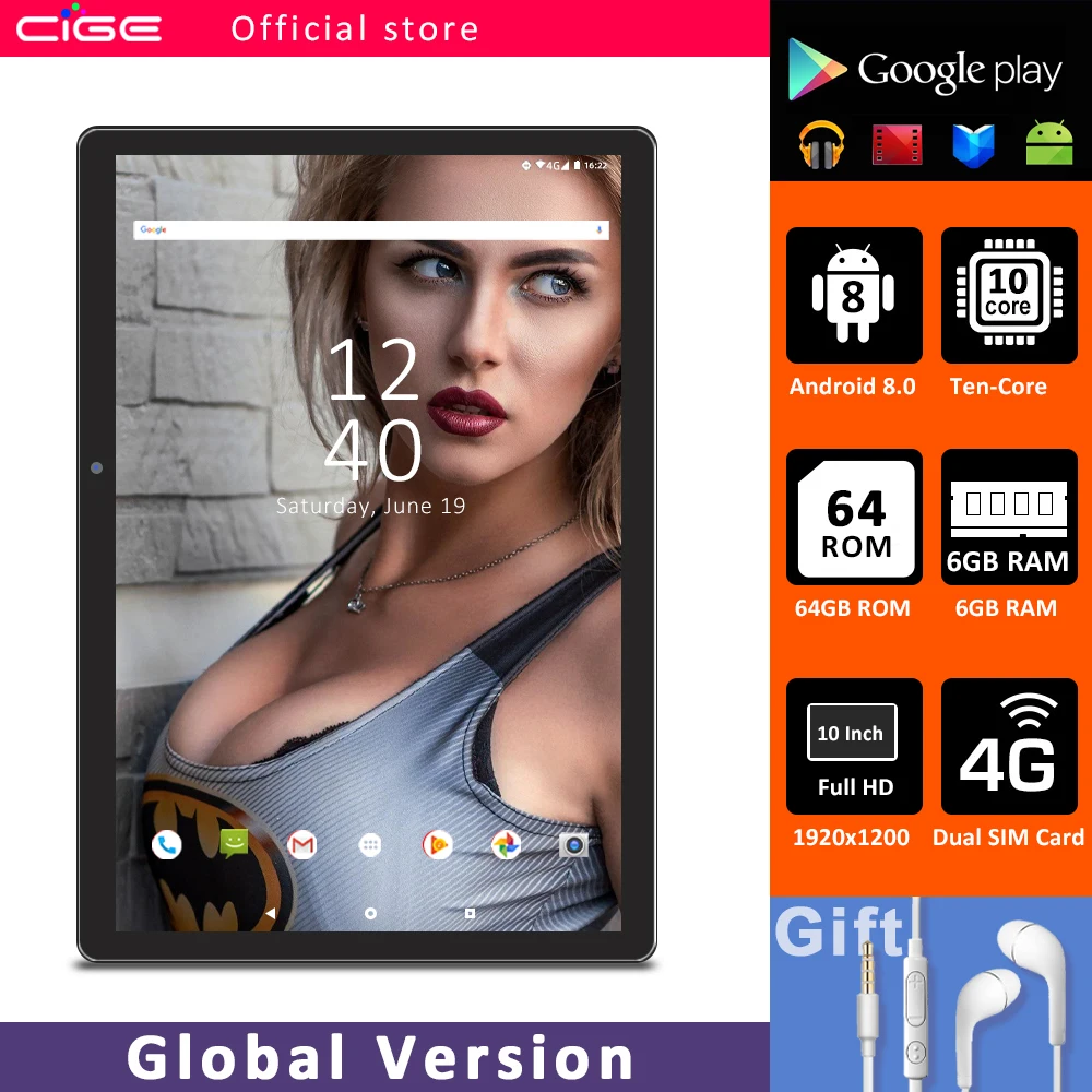 CIGE N9 10.1 Inch Tablet Android 1920x1080 10 Core 6GB RAM 64GB ROM 4G Network Type-c Tablets PC Dual 2.4G 5G Wifi
CIGE N9 10.1 Inch Tablet Android 1920x1080 10 Core 6GB RAM 64GB ROM 4G Network Type-c Tablets PC Dual 2.4G 5G Wifi