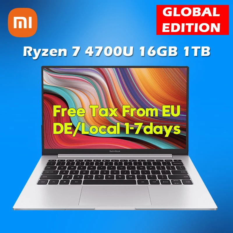 Ноутбук Xiaomi RedmiBook 13 блокнот для записей Ryzen Edition AMD 4700U 16GB оперативной памятью 1 ТБ SSD