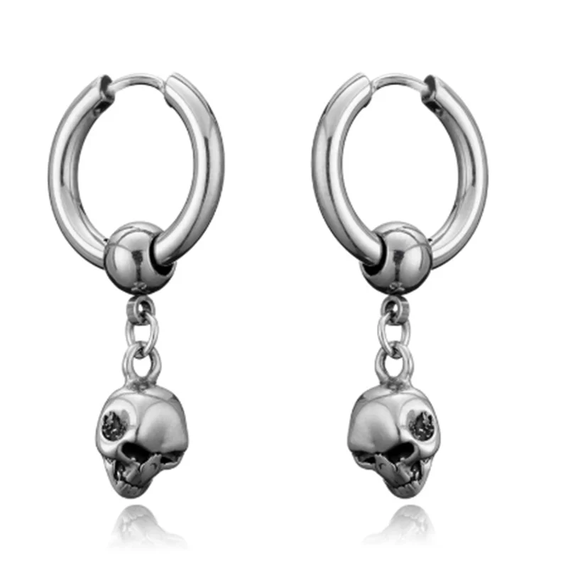 New Vintage Skull Earrings for Women Goth Hoop Earrings Men Party Jewelry Punk Piercing Stainless Steel Earrings wholesale
New Vintage Skull Earrings for Women Goth Hoop Earrings Men Party Jewelry Punk Piercing Stainless Steel Earrings wholesale