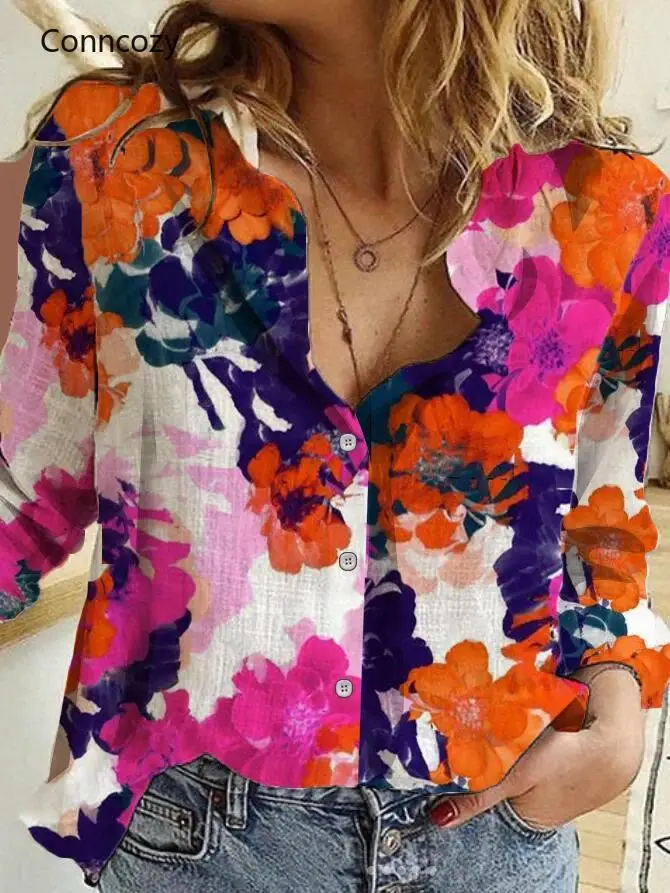 Autumn Flower Print White Blouse Women Clothing Shirts Oversized Button Up Shirt Top Lady Lapel Long Sleeve Blouses OL Blusas
Autumn Flower Print White Blouse Women Clothing Shirts Oversized Button Up Shirt Top Lady Lapel Long Sleeve Blouses OL Blusas