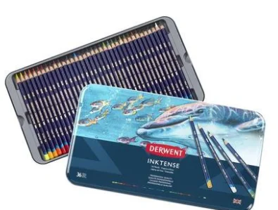 Оригинальный 12/24/36/72 dergoing Inktense водорастворимый карандаш для рисования в жестяной