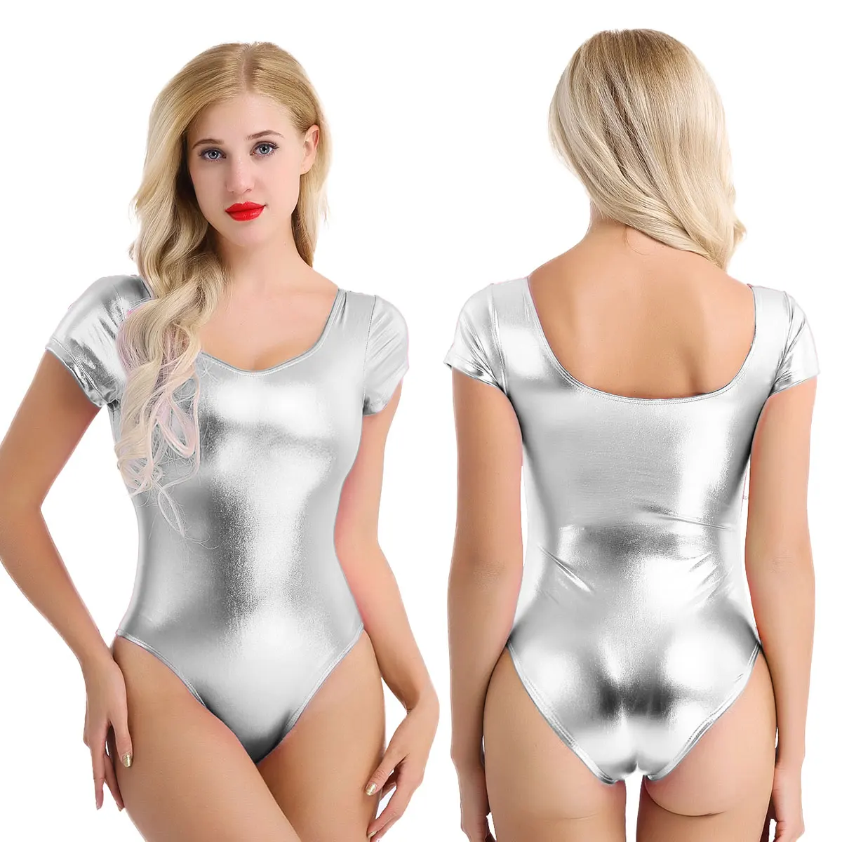 Wetlook Patent Leather Jumpsuit Women Shiny Metallic Dance Leotard Gymnastics Bodysuit Dance Stage Performance Costume Clubwear
Wetlook Patent Leather Jumpsuit Women Shiny Metallic Dance Leotard Gymnastics Bodysuit Dance Stage Performance Costume Clubwear