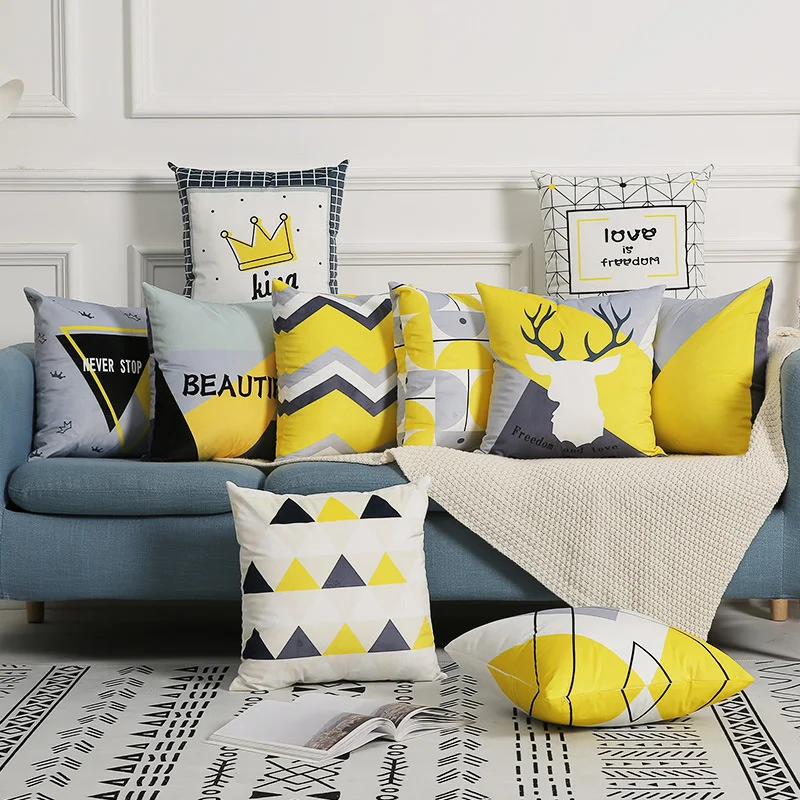 Nordic Pillow Cushion Cover Modern Simple Black And White Yellow Stripe Geometric Pillow Case For Living Room Sofa Funda Cojin
Nordic Pillow Cushion Cover Modern Simple Black And White Yellow Stripe Geometric Pillow Case For Living Room Sofa Funda Cojin