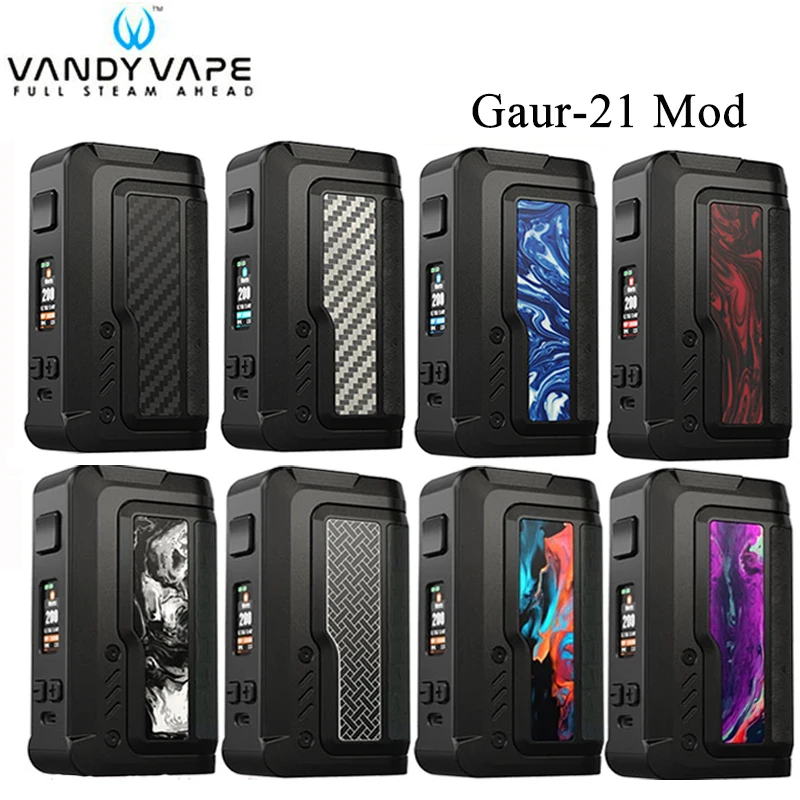 Оригинальная электронная сигарета Vandy Vape Gaur-21 Mod 200W TC Box питание от двух батарей 21700